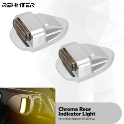 Motorcycle Rear LED E Mark Brake Light Turn Signal Indicator Lamp 12V Taillight Chrome For Harley Sportster Nightster 975 21-23