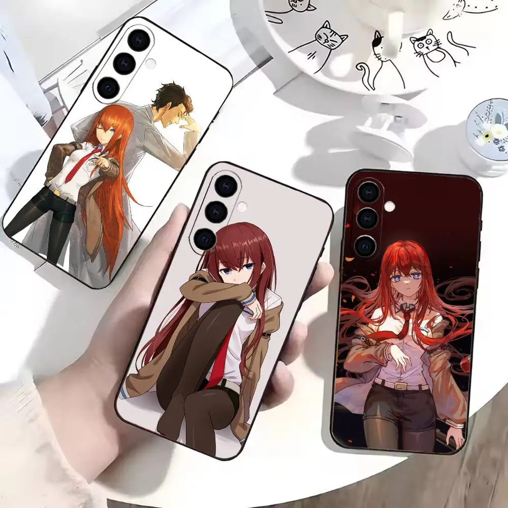 

Steins Gate Kurisu Makise Phone Case Black Silicone Soft For Samsung Galaxy A73,A72,A71,A70,A53,A52,A51