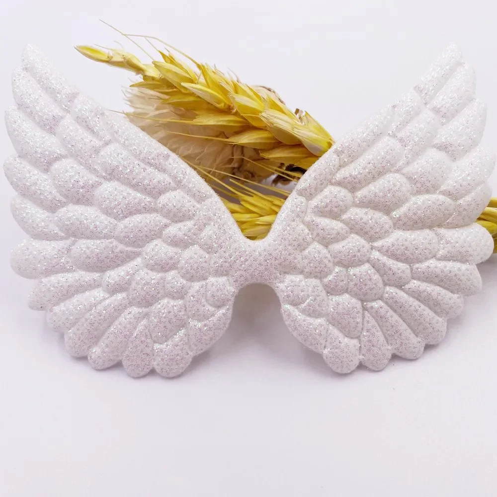 Glitter Bepowder Cloth Padded 10CM AB Pretty Angel Big Wings patch DIY Wedding Appliques Decoration Craft XE359