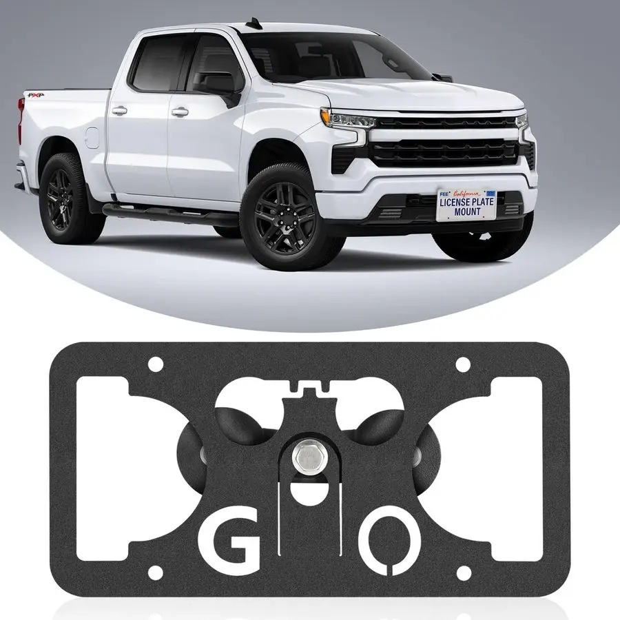 

Drill Front License Frame Compatible with Chevy Silverado 20142024 AntiTheft License Plate Grille Mount Holder Car Tag Covers Ru