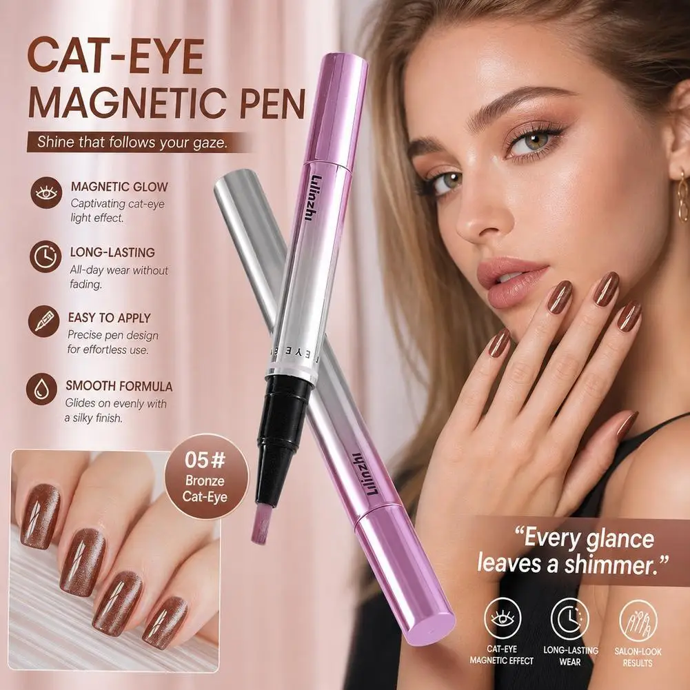 7-in-1 Cat-Eye-Nagelgel-Stift mit eingebautem Magnet und pflegendem Serum für die Fingerspitzenpflege, langanhaltend glänzendes Nagelkunst-Maniküre-Werkzeug – Detail 12