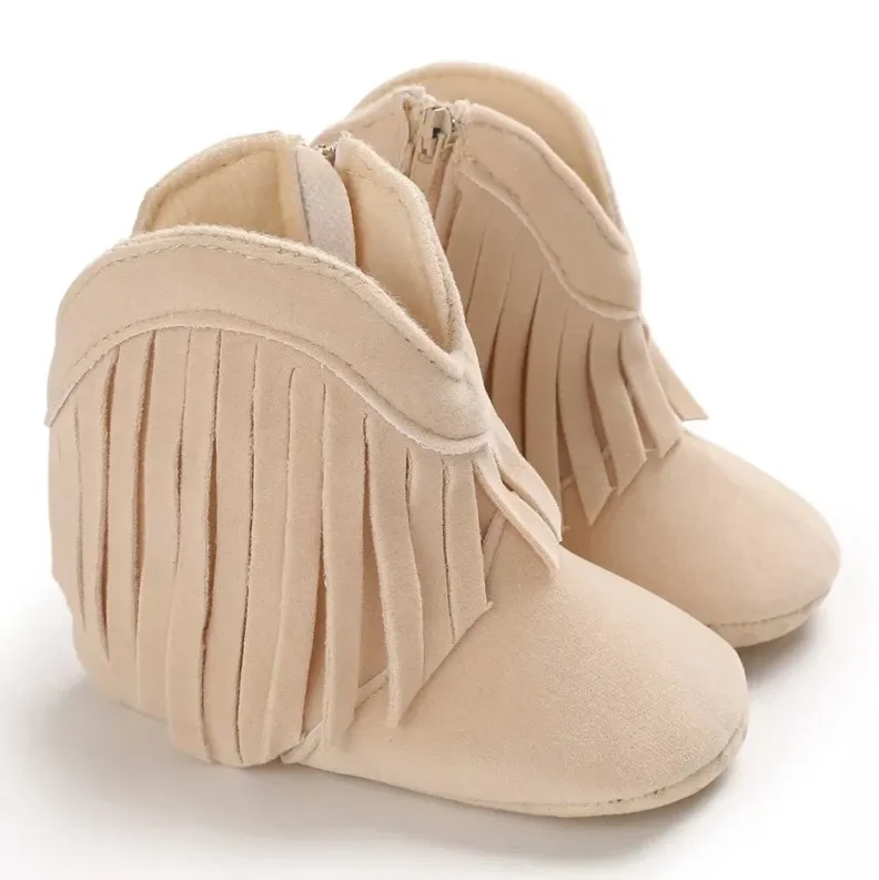 

Обувь для малышей, ботинки для новорожденных, обувь унисекс для маленьких мальчиков и девочек, зимние теплые Мокасины с кисточками, обувь на 0-18 месяцев