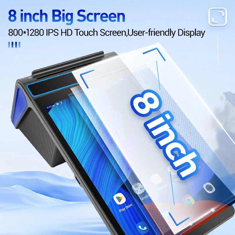 F1-88 8 Inch Food Ordering Portable Android Pos Payment Machine All in One Handheld Pos Terminal