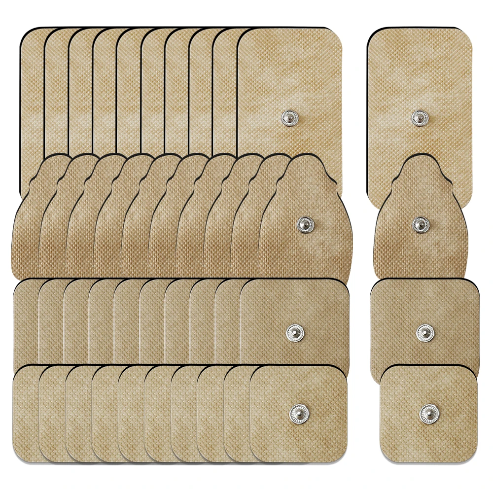 TENS Unit Replacement Pads Latex Free Electrodes Compatible With EMS Muscle Stimulator Use 3.5mm Button Connector Lead Wires