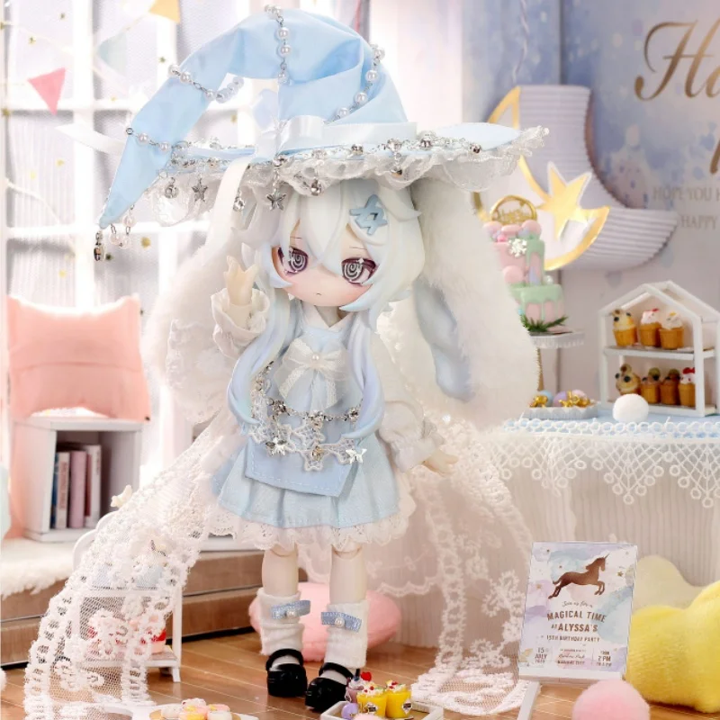 Inedible Doll 1/12 Movable Blind Box Jump Lunar Time Bunny Baby Series Mystery Box Figures Desktop Dec Collect Birthday Dollgift