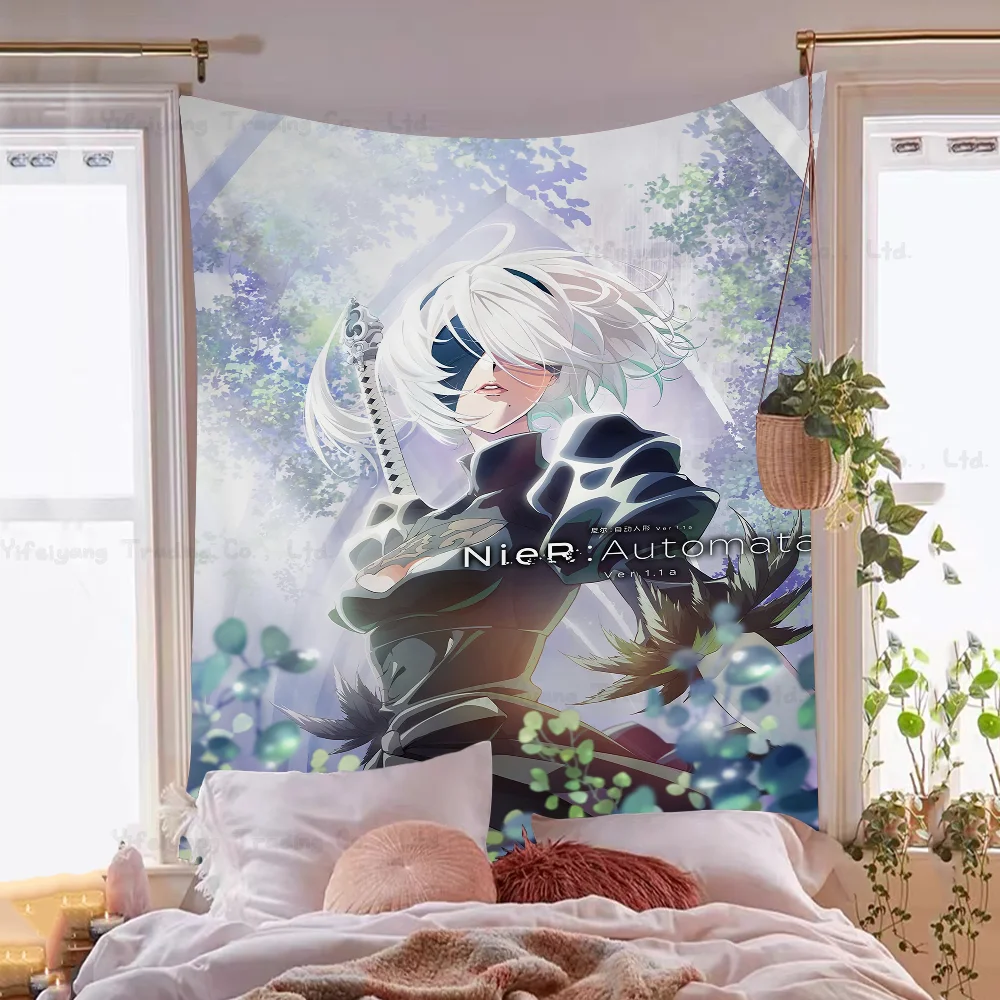 NieR Automata Printed Large Wall Tapestry Art Science Fiction Room Home Decor Decor Blanket