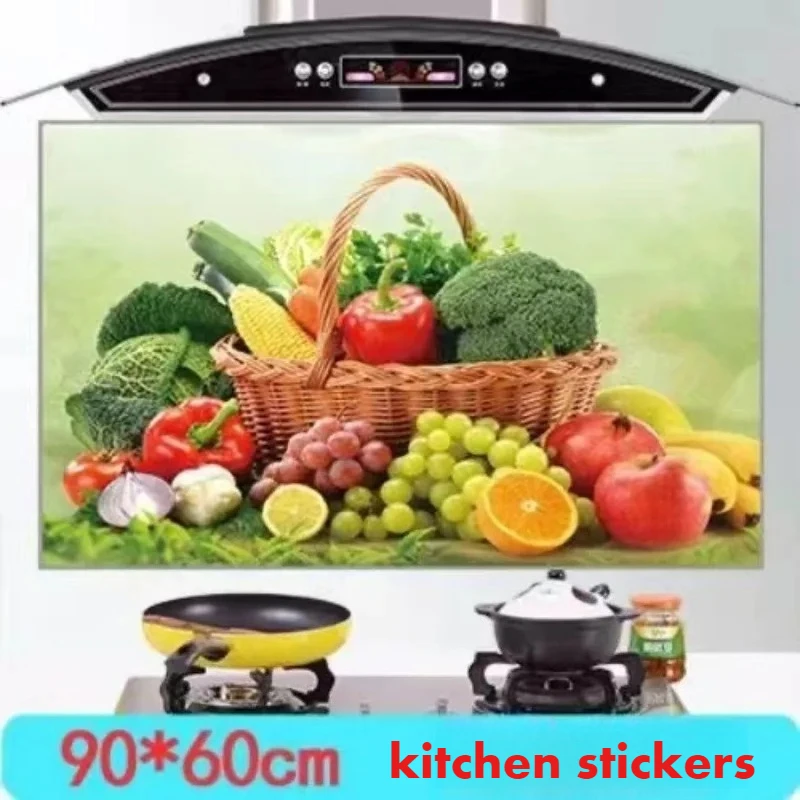 5PCS Self-Adhesive Tile Stickers Paper High Temperature Kitchen Oil-Proof Stickers Anti-Oil Gas Stove Ceramic Tile Wall Stickers