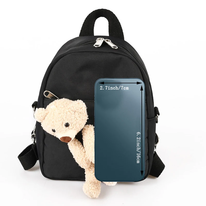 حقيبة ظهر تحمل على شكل دب، عصرية ومتعددة الاستخدامات، يمكن حملها على كتف واحد، وحزام كتف قابل للتعديل