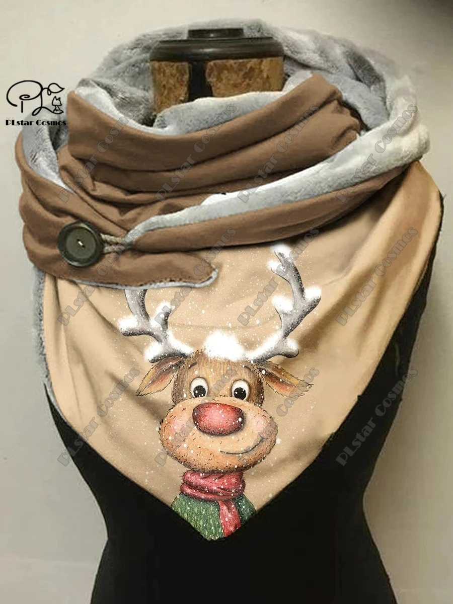 printed animal series cute giraffe elk sika deer pattern printed warm shawl scarf spring and winter small triangle scarf