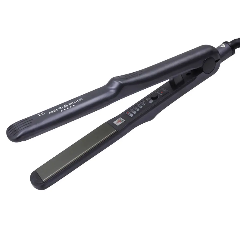 

Электрический выпрямитель для волос 2-в-1: портативный утюжок-щипцы для выпрямления и завивки с паром, черный, с вилкой UK, для салонов красоты, 1 шт.