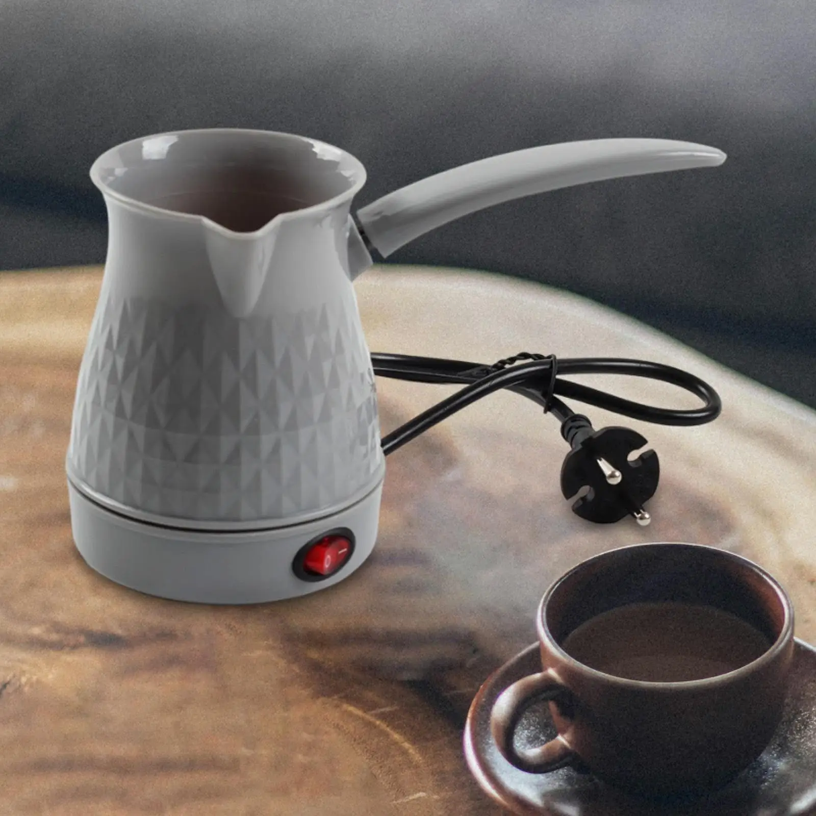 

0.6L Coffee Pot Long Handle Coffee Warmer Electric Turkish Coffee Pot Teapot Fast Brewing Melting Jug for Cappuccino Latte