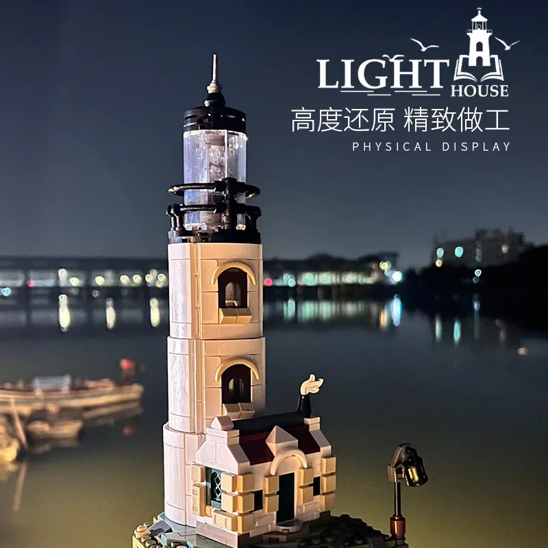 1016PCS Creative Motorised Lighthouse Sea House Building Blocks 21335 with LED light Assemble Bricks Toys Gift For Children Boy