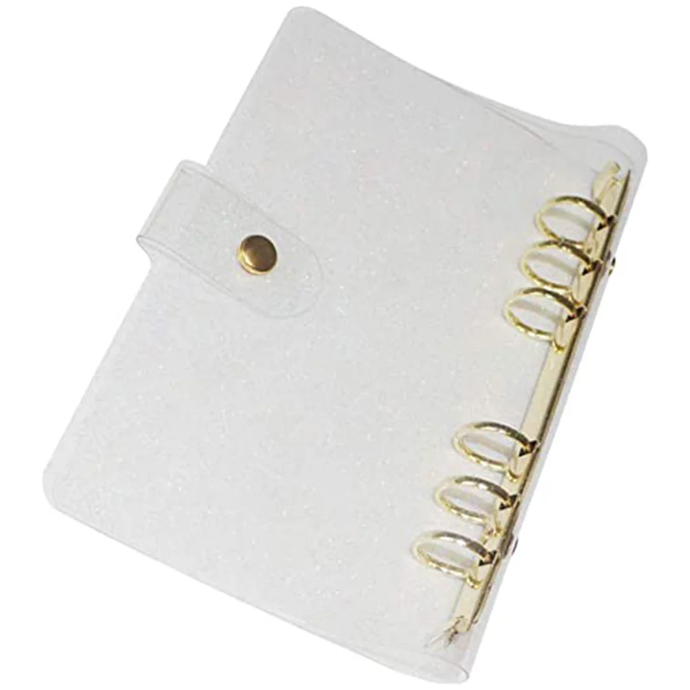 

Gold Glitter A6 Metal Cover Stainless Steel 6 Ring Pvc Waterproof Planner Notebook For Office School Work Travel