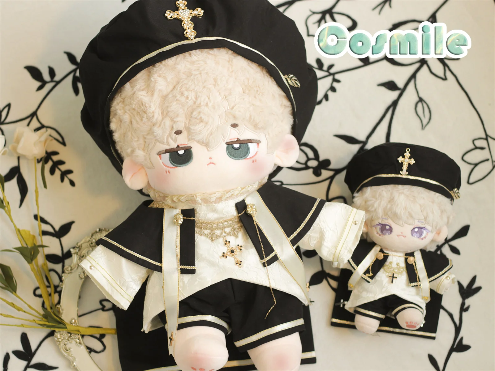 

Kpop Idol Star Choir Priest Hat Cross Choir Dress Suit CP for 40cm Plush Doll Stuffed Clothes Plushie Clothing KL