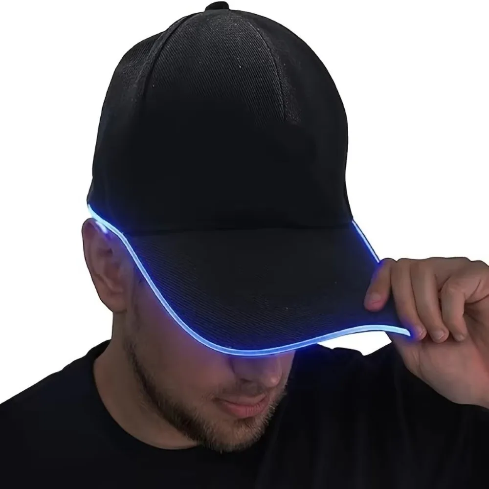 Adjustable LED Light up Baseball Hat Sun Protection Costumes Accessory LED Light Up Hat Three Gears Luminous Hat