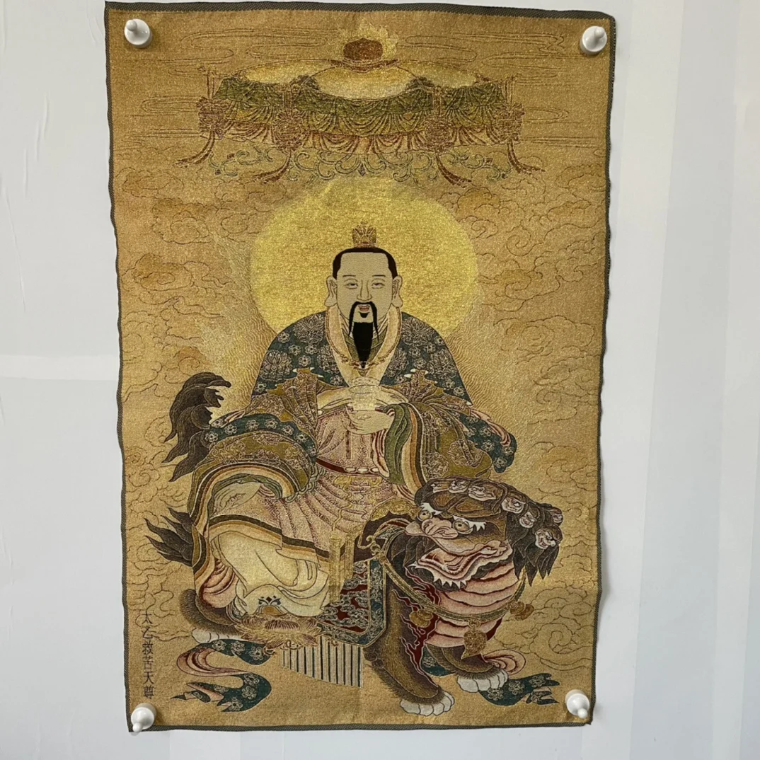 Статуя Бога Тайи-Бессмертного Спасения, Украшение вышивки Танка, Подвесная картина