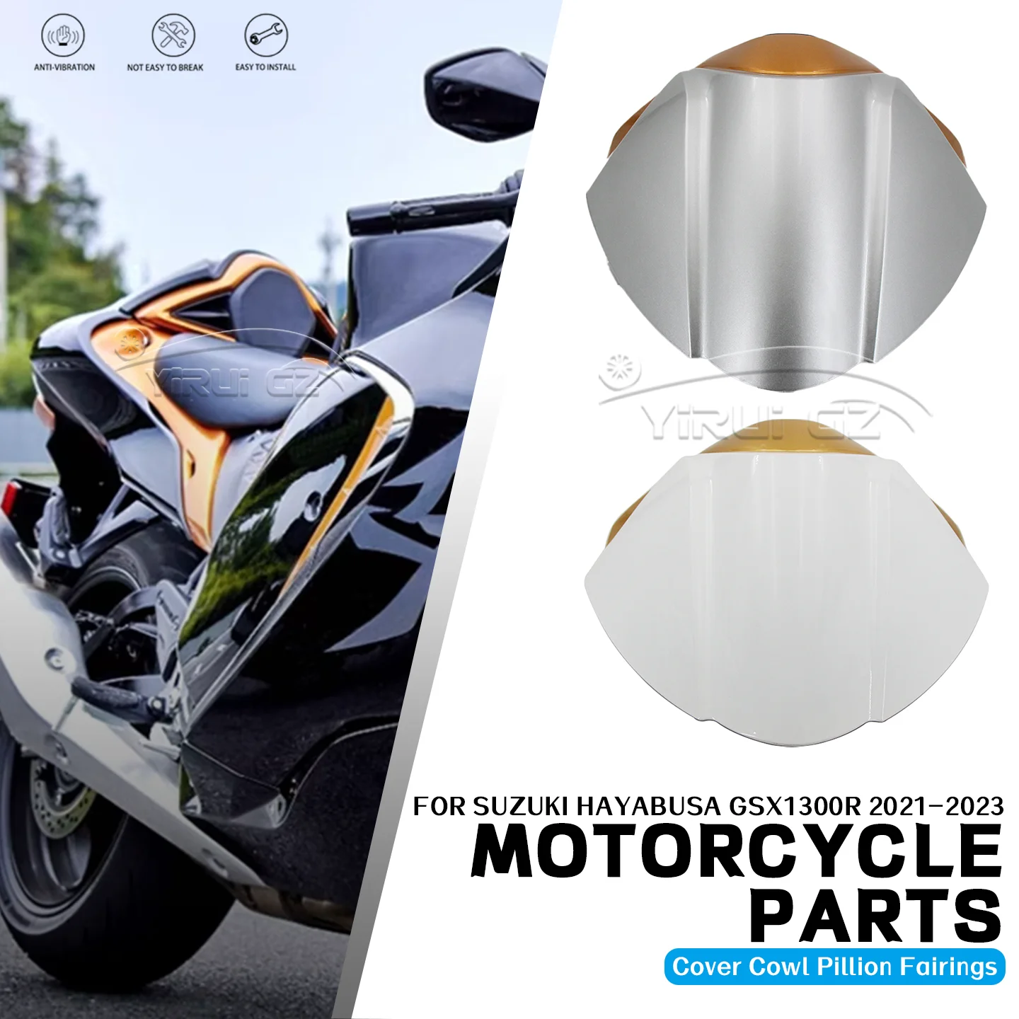 Motorcycle Shock Absorption Rear For Suzuki Hayabusa GSX1300R GSX-1300R Passenger Pillion Seat Cover Fairing Cowl 1300 2021-2023