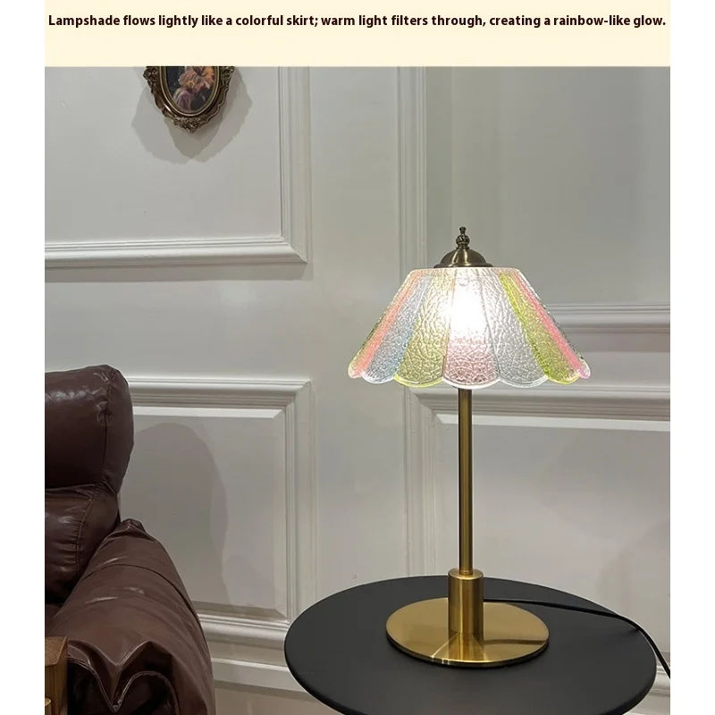 

Rainbow skirt desk lamp, modern light luxury living room sofa side standing lamp, high-end bedroom bedside lamp