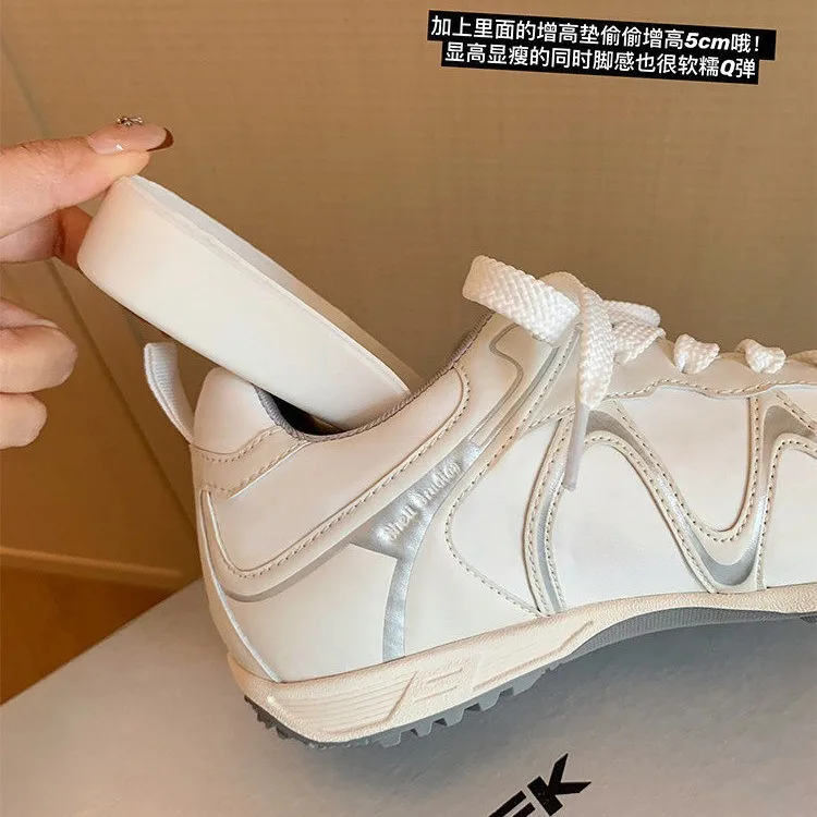 “Forrest Gump” Casual, Sports, Outdoor, and Hiking Training Shoes in Light Gray Color-Block Design with 5 cm Height Increase