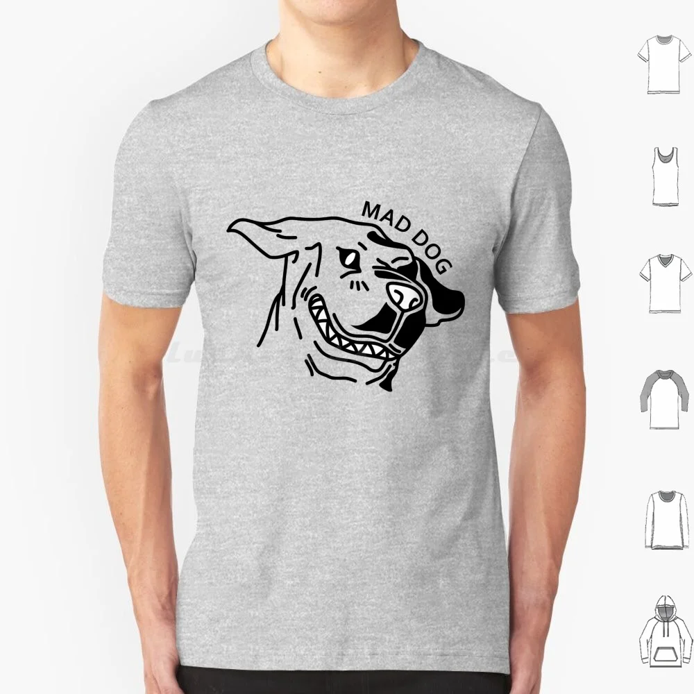 Mad Dog Savage Doggo T-Shirt T Shirt Big Size 100% Cotton Dog Puppy Crazy Dog Doggo Doggy Mad Dogs Growl Angry Dog Cool Dogs