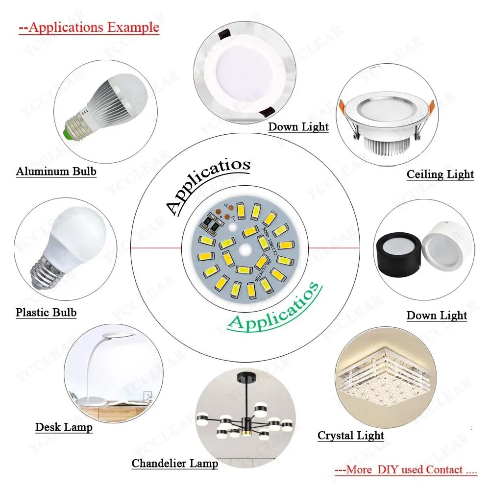 10 pz LED SMD5730 chip 10 W 5 V luce bianca calda doppio colore diametro 50mm lampada perlina sorgente luminosa per faretto fai da te da incasso