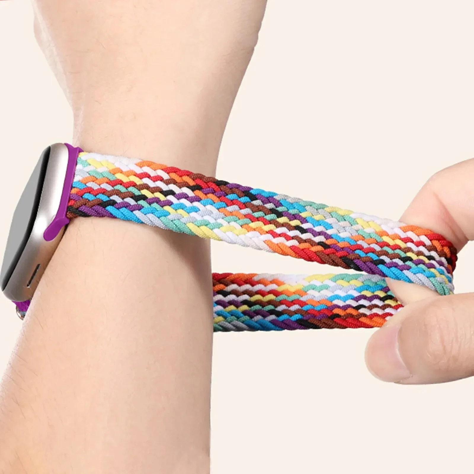 2 Packs for Apple Watch Bands 38mm 40mm 41mm 42mm 44mm 45mm 49mm, Nylon Stretch Band Fits for IWatch Series8/7/6/5/4/3/2/1/SE