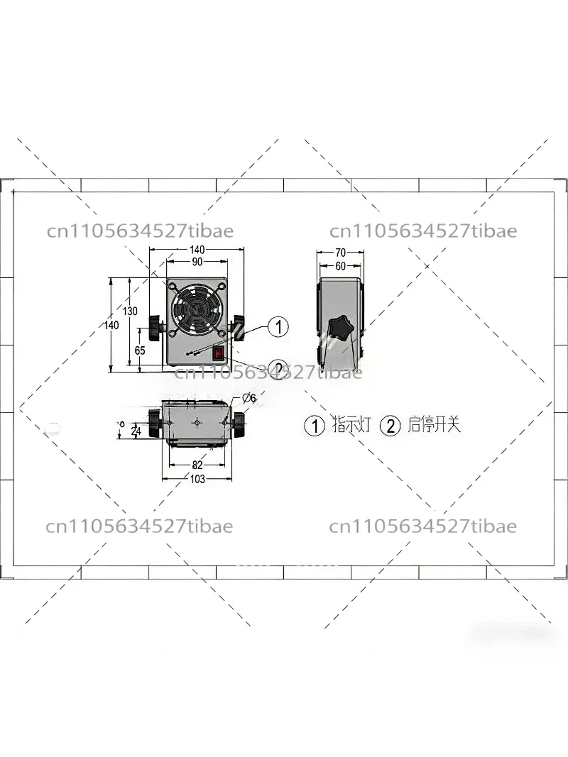 Micro Handheld DC Negative Ion Fan for Chip Grinding Production Special De-Static Electrostatic Fan for Exposure