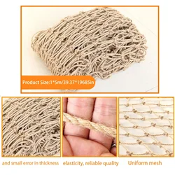 Hemp Rope Net Ceiling Mesh Plant Support Tool Stair Balcony Durable Practical Wall Decor Trellis Netting For Climbing Plants