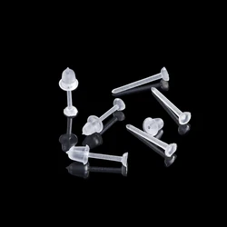 50-200Pcs 3mm Invisible Plastic Soft Silicone Rubber Earring Base Pins Stud Earring Piercing Retainer for DIY Earring Findings