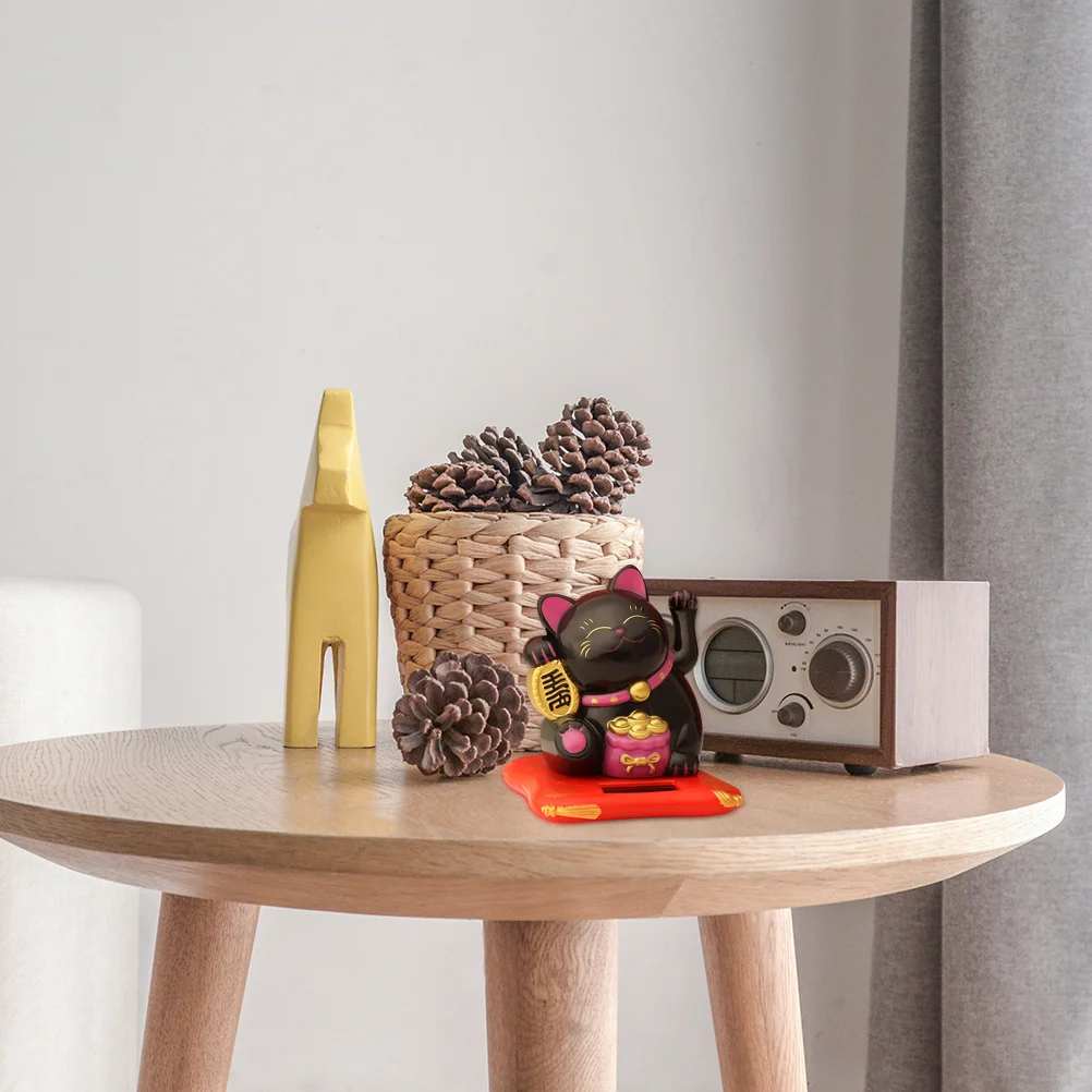 

Solar Luck Cat Adornment Vivid Plastic Indoor Desktop Decoration Creative Lucky Cat Decor Office Study Dormitory Home