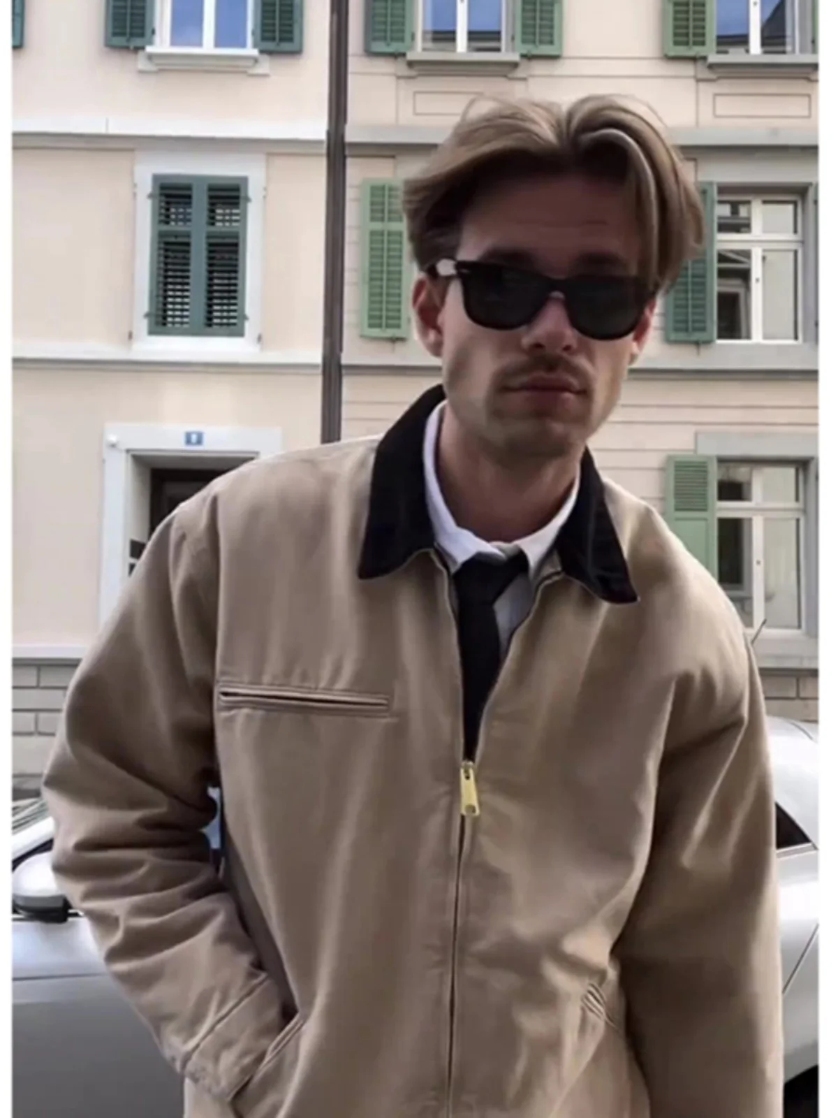 

Мужская джинсовая куртка Cleanfit цвета хаки, весенне-осенняя, в американском ретро-стиле, с воротником, в стиле рабочей одежды Детройт, прямого кроя, из полиэстера.