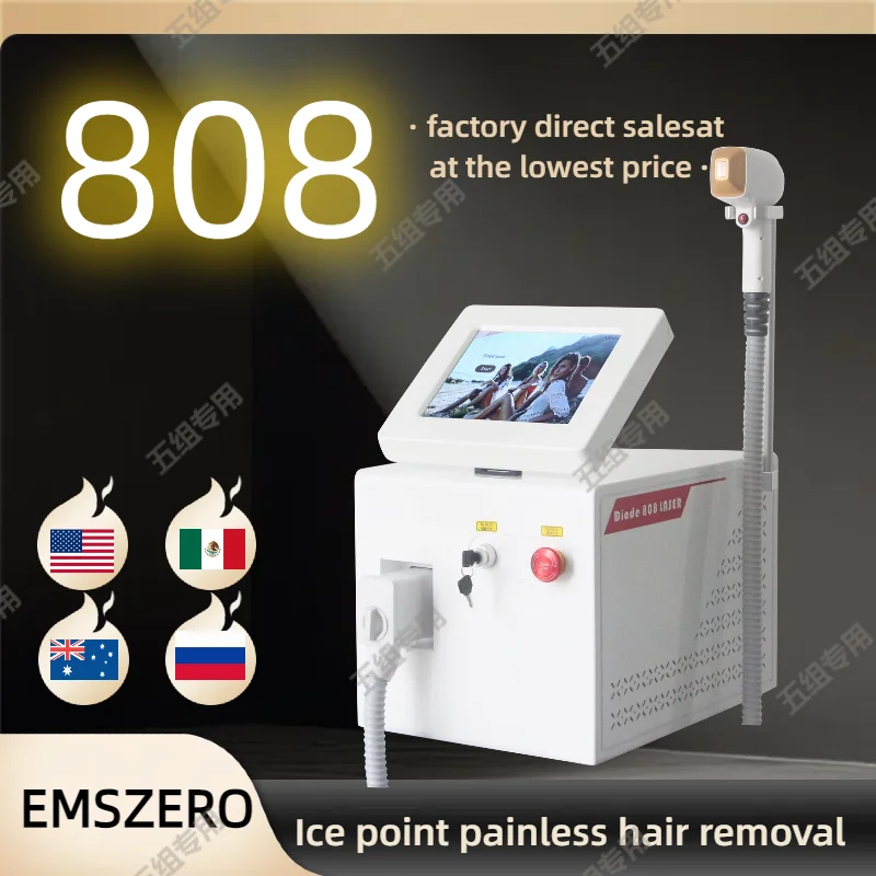 Portable 808 3wave Diode Laser Permanent Hair Remove Fast Depilation Painfree Follicle Penetration Skin Device