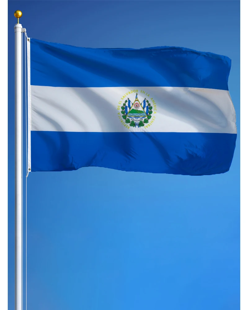 3x5 Foot El Salvador Flag - Vivid Color and Fade proof Salvadoran National Flags Polyester with Brass Grommets 3 X 5 Ft