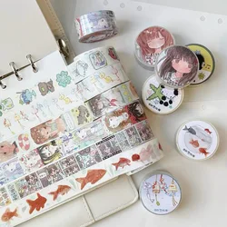 Cartoon girl animal design 20mm*5m roll stickers 483mm hand account available