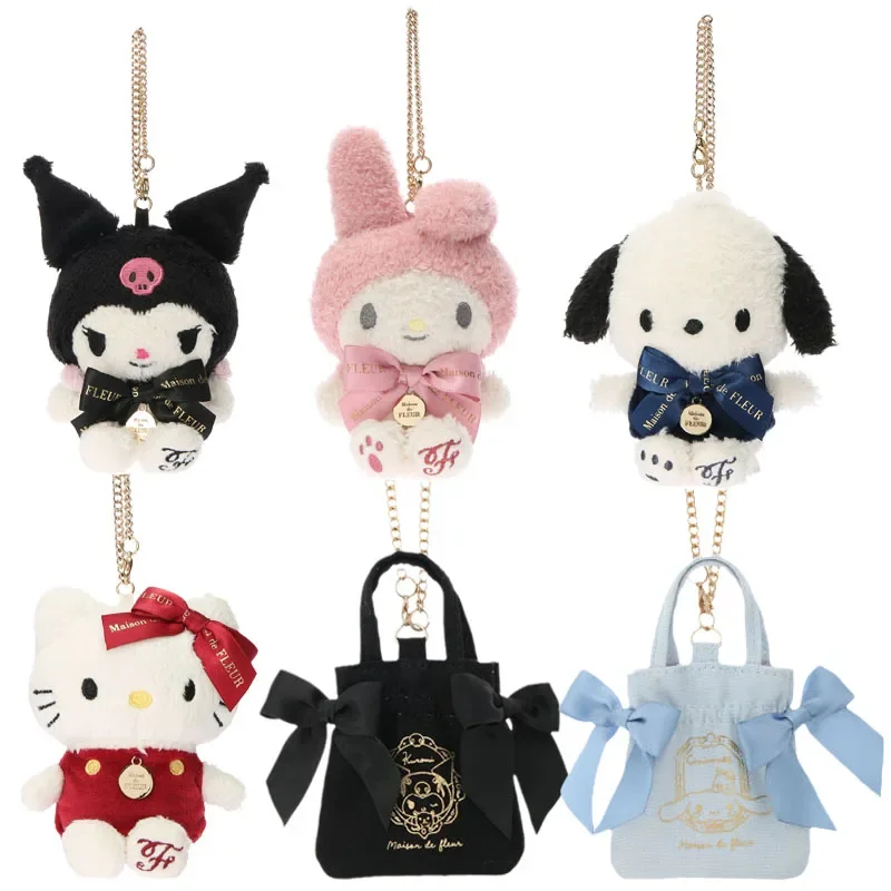 Sanrioed Cinnamoroll Kuromi HelloKittys My Melody Pochacco Cartoon Cute Plushie Doll Toys ciondolo Bluetooth Headset Storage Bag