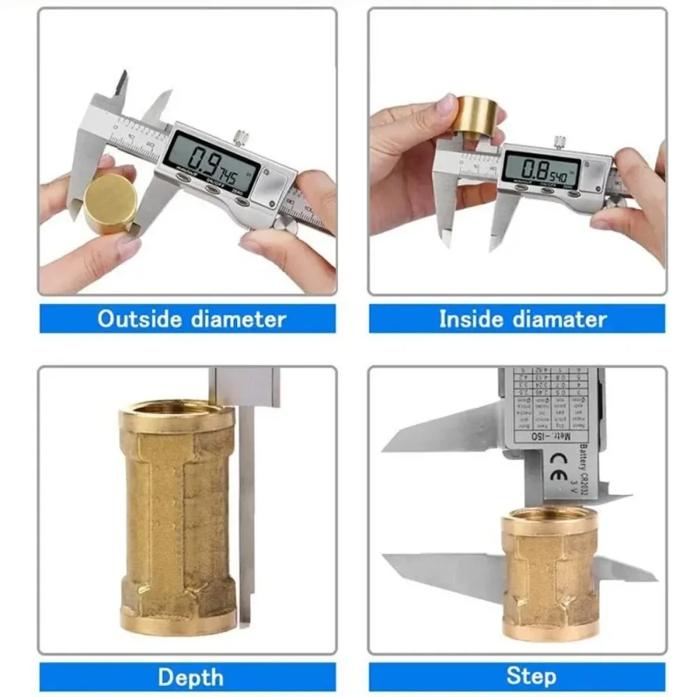 Digital Vernier Caliper 6/8 Inch 150mm/200mm Stainless Steel Electronic Metal Caliper Micrometer Depth Measuring Tools