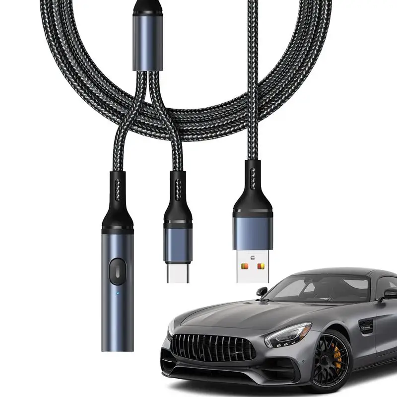 

Автомобильный зарядный кабель USB C 2 в 1, кабель для быстрой зарядки 6 А, кабель для быстрой зарядки, автомобильные аксессуары для автомобилей