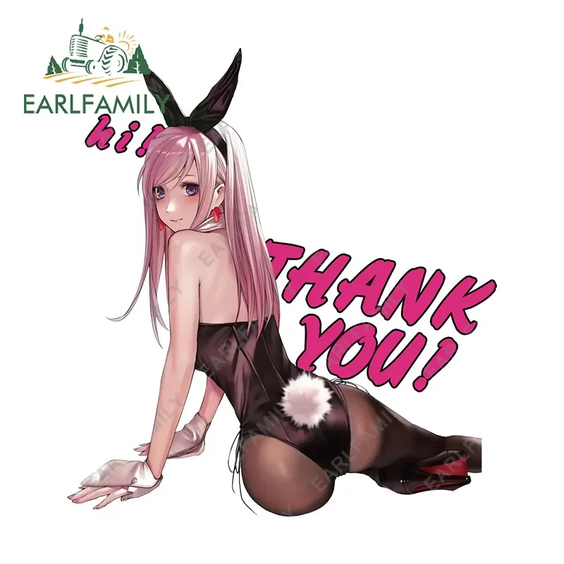 

EARLFAMILY 13cm x 11.9cm for Bunny Girl Car Stickers Waterproof Personality Decal Scratch-Proof Trunk Motorcycle Decor Car Label