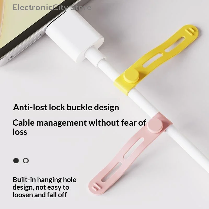 10 PCS Creative Silicone Cable Multifunctional Winder Strap Organizer Data Cable Headphone Cable Storage Charging Cable Sorting