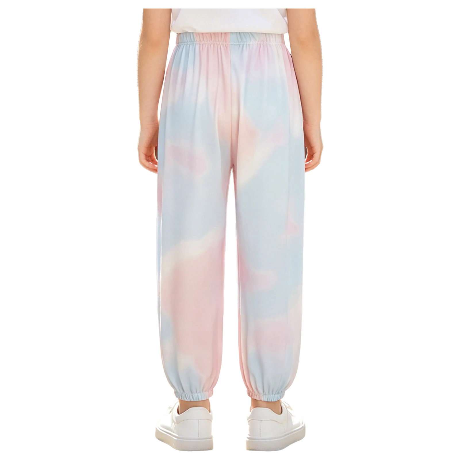 Children Active Quick Dry Tie Dye Cooling Pants Elastic Waistband Breathable Lightweight for Outdoor Running Hiking Camping