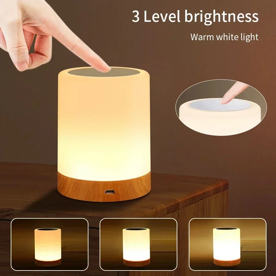 Solid Wooden Base Cylinder Night Light Multi-colour Ambient Light Desktop Decor Remote Control Multi-functional Camping Light