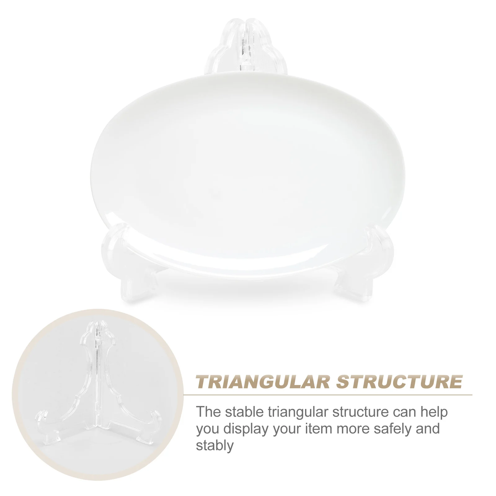 

12 Pcs Plastic Bracket Display Storage Desktop Foldable Commodity Multipurpose Transparent Holder Triangular Shelf