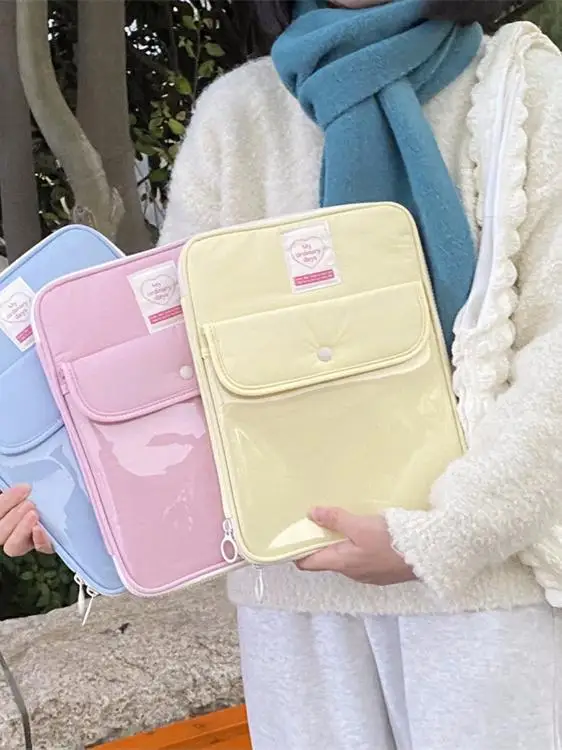 Nieuwe Middle Studio /3 Inch iPad Drukknoop Insteektas Tablet Leukere Tas Opbergtas Digitale Accessoires Case