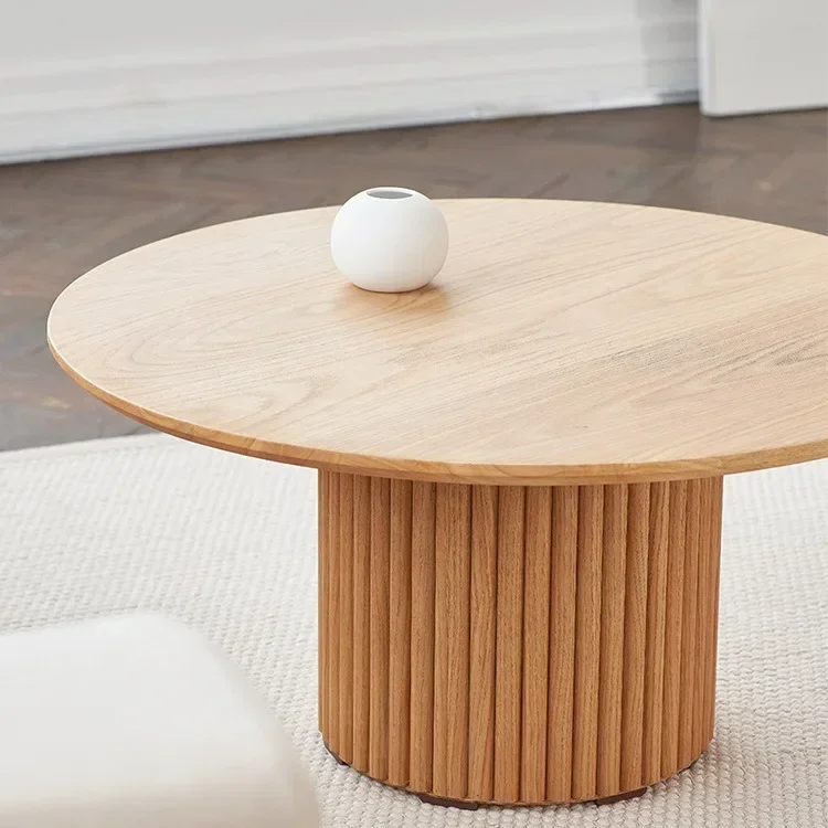 TAO Advanced sense of log wind living room minimalist creative round medieval small coffee table wabi-sabi wind