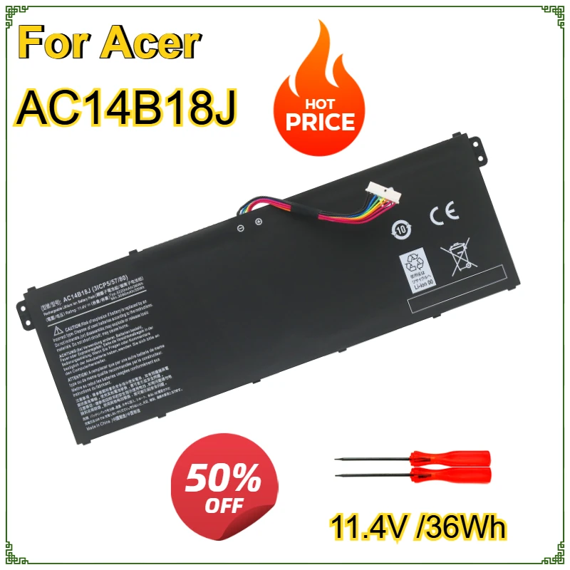

AC14B18J 11,4 В 36 Втч аккумулятор для ноутбука Acer Aspire ES1-511 512 V3-111P CB3-531 311 TravelMate B116 B115 MS2394 AC14B13J Bateria