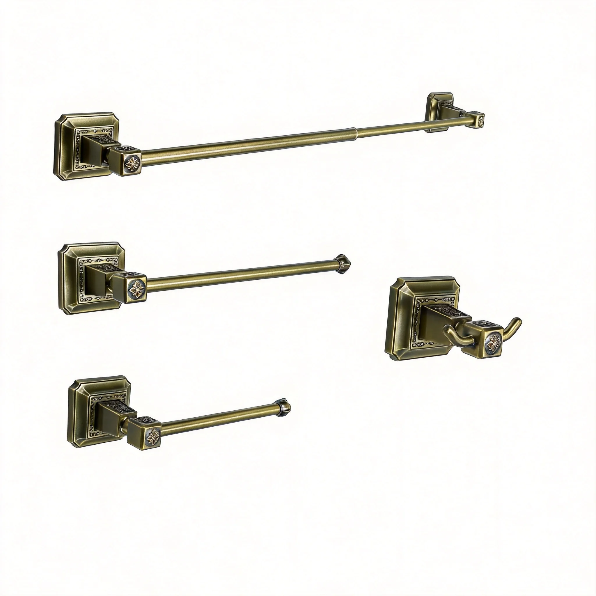 

Antique Brass Bathroom Hardware Set Towel Rack Towel Holder Toilet Paper Holder Hook