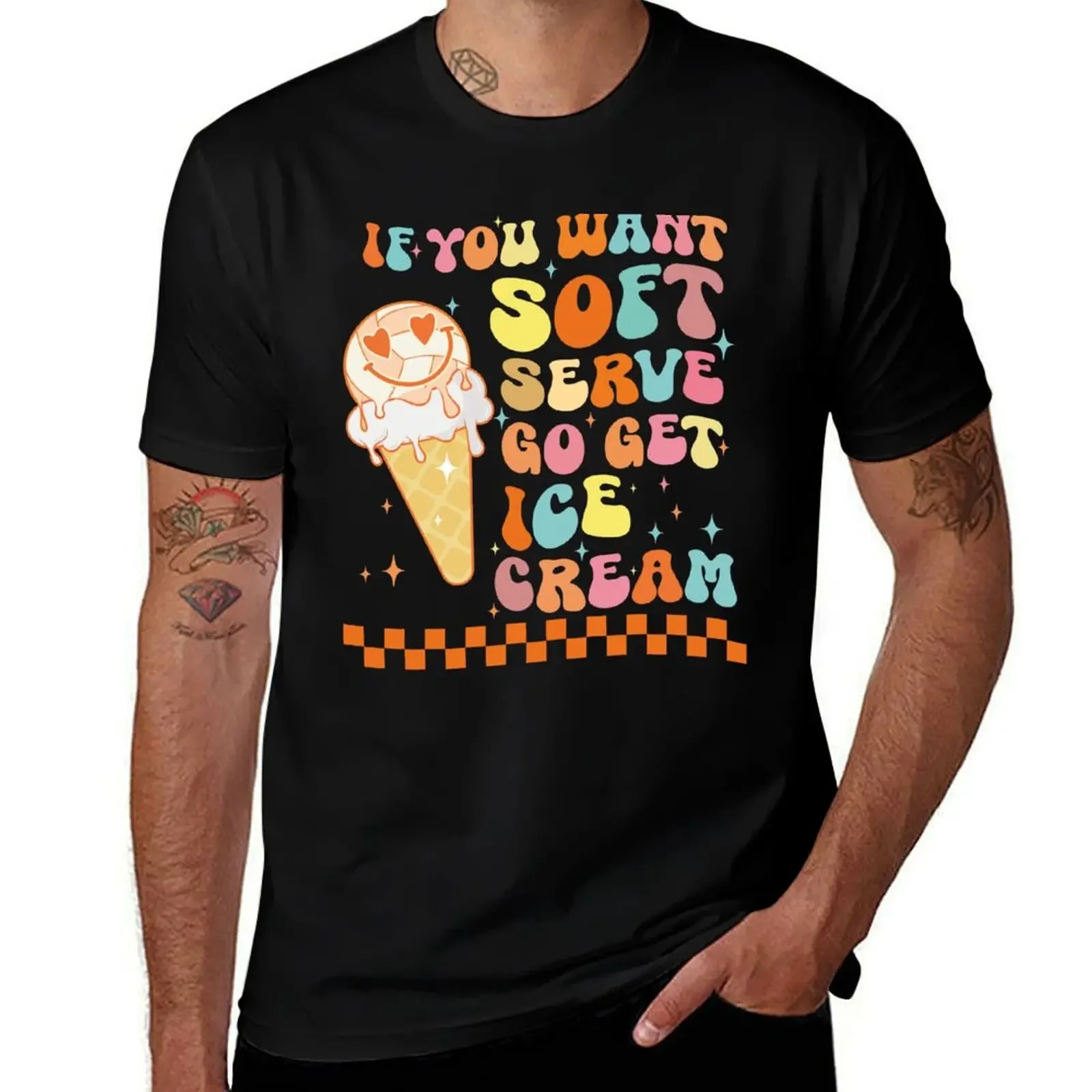 If You Want Soft Serve Go Get Ice Cream Funny volleyball T-Shirt aesthetic clothes anime tshirt men t shirts high quality