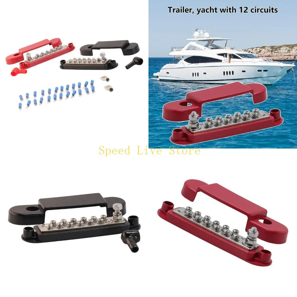 547C Power Distribution Block Terminal,12 Posts,48Volt 150A Terminal Block for Caravans Truck Boat Car