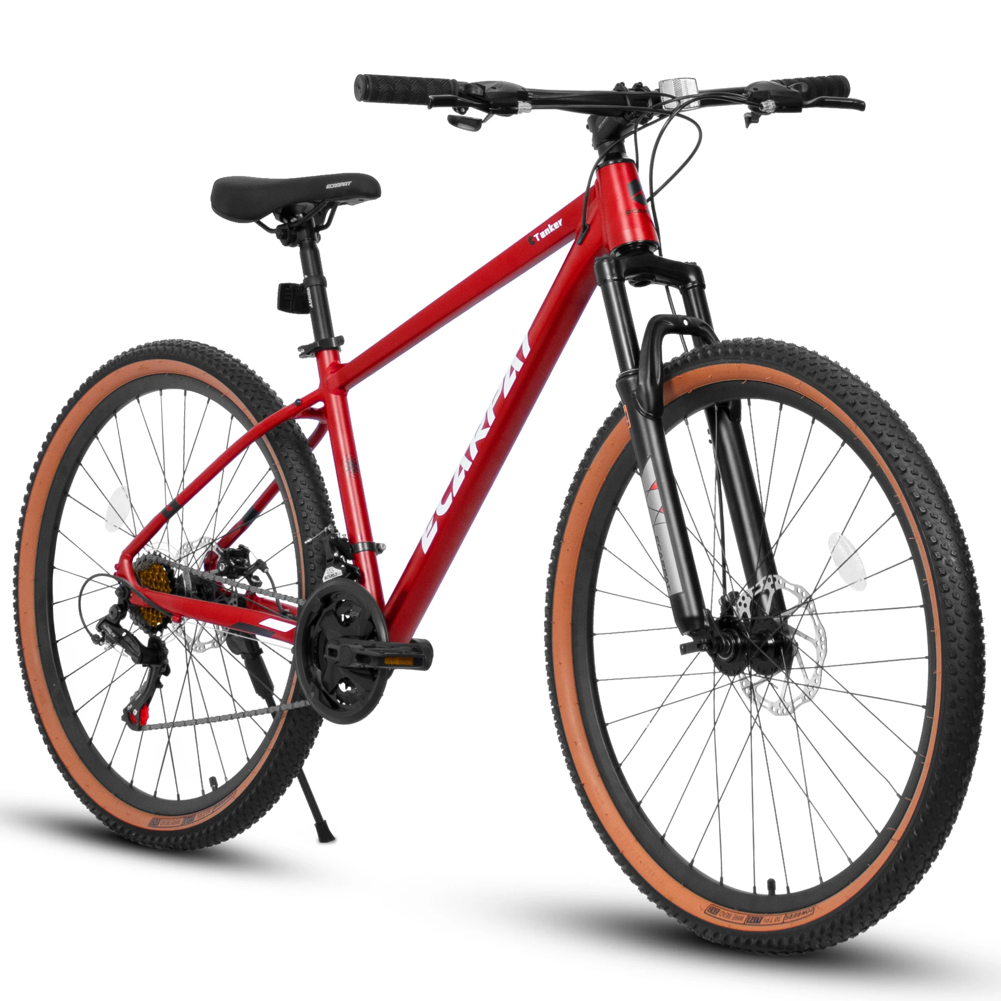 Ecarpat Mountain Bike 27.5 Inch Wheels, 21-Speed Mountain Bike, Aluminium Frame Disc Brakes Thumb Shifter Front Fork Bicycles