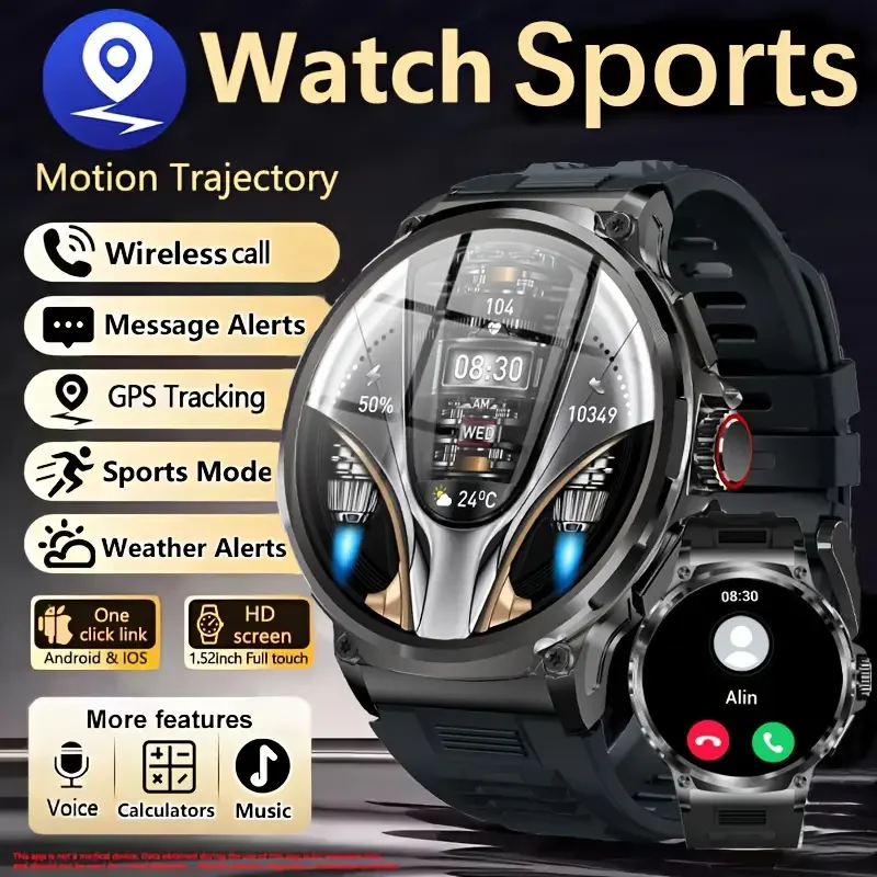 

New 710mAh Bluetooth Call Smart Watch Men Sports Fitness Watches 1.85"HD Heart Monitor Waterproof Smartwatch For Android IOS
